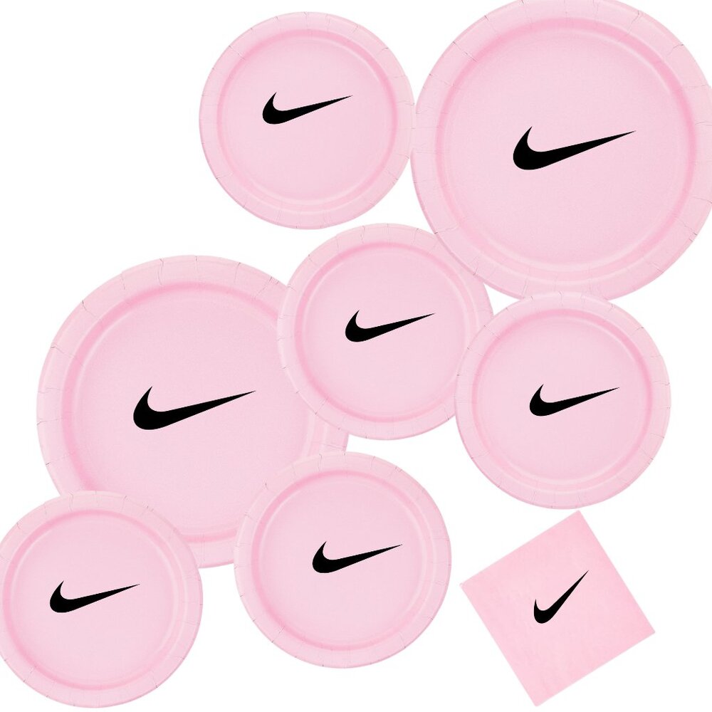 Custom Retro Basketball Party Tableware Set | Pink with Black Design | 45PCS
